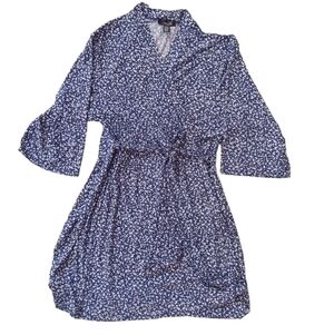 RENE ROFE NAVY BLUE FLORAL ROBE